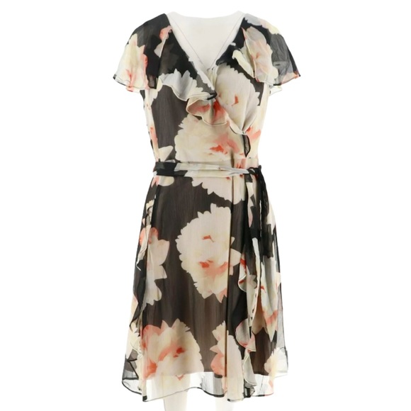 Isaac Mizrahi Dresses & Skirts - Isaac Mizrahi Explode Floral Chiffon Ruffle Dress